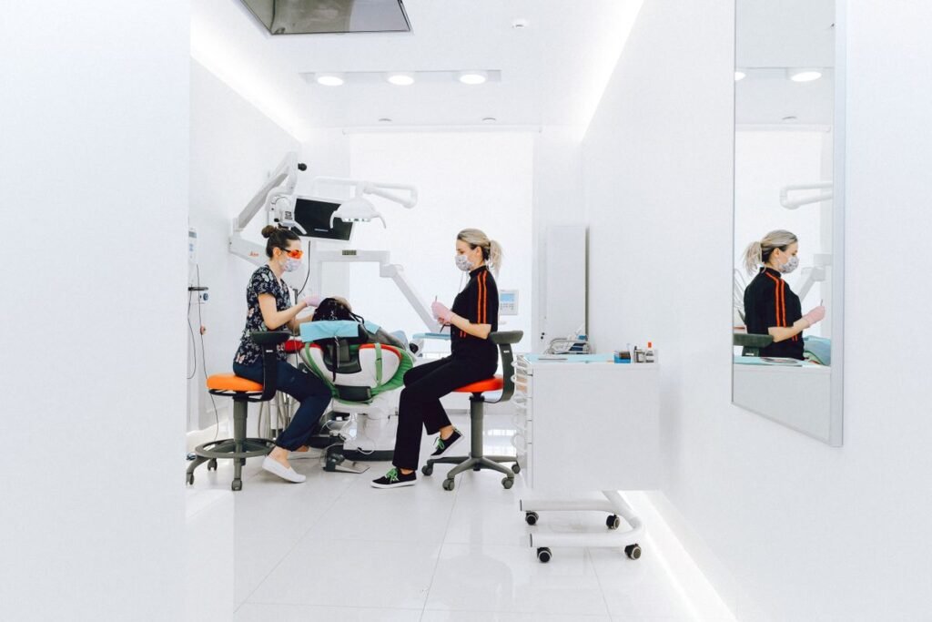 Bright modern treatment room at Peridot Dental Care in Woodbridge