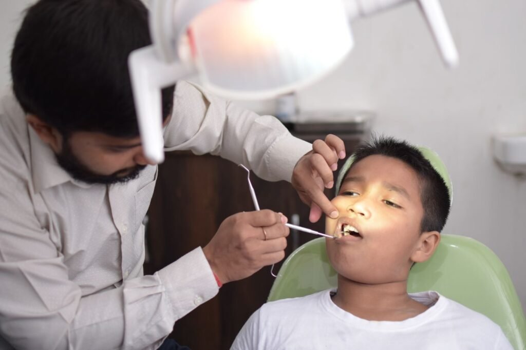 Children's dental checkup at a pediatric dental clinic in Woodbridge
