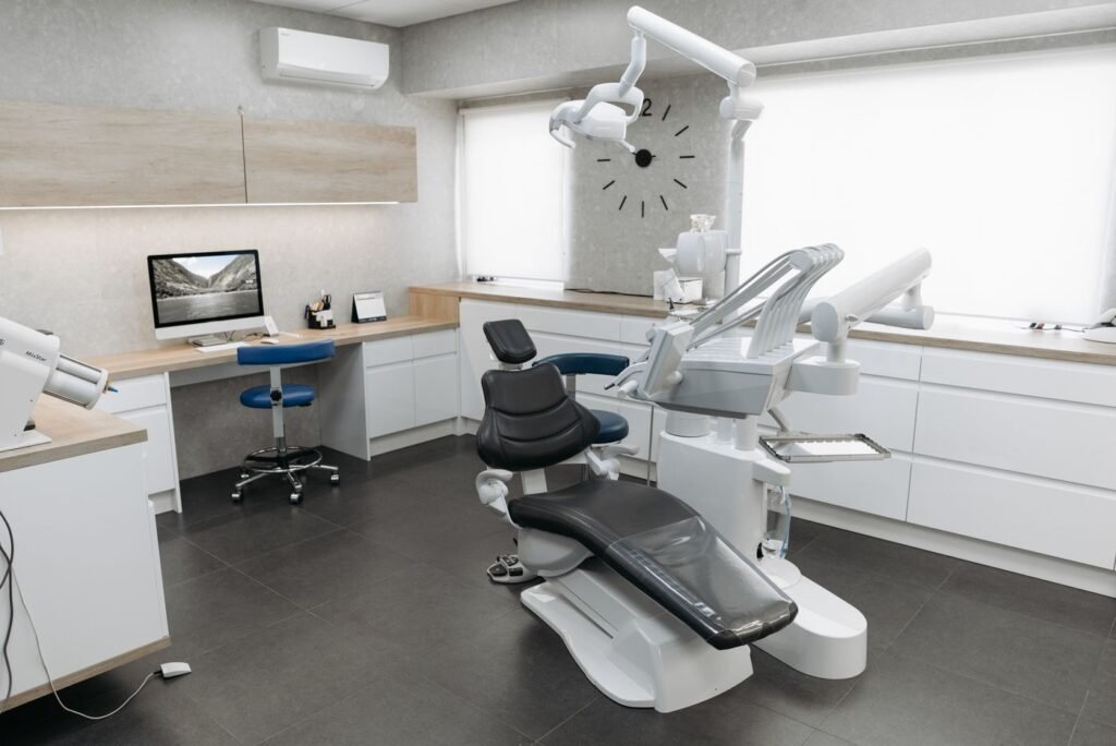 Modern treatment room at a dental office in Woodbridge